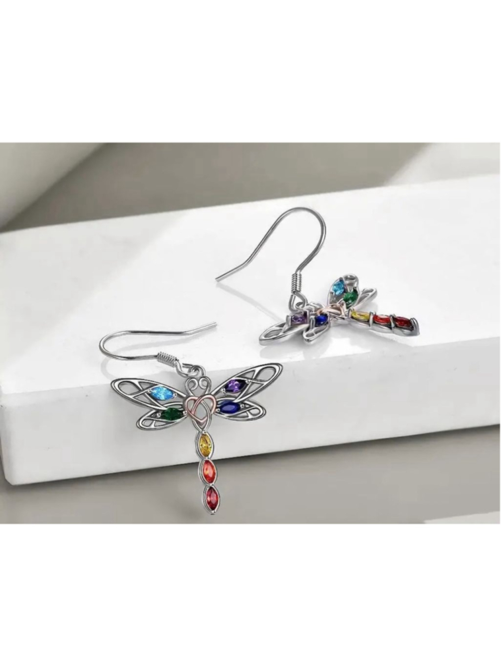 Dragonfly Earrings multiple color hook closure - Picture 3 of 5